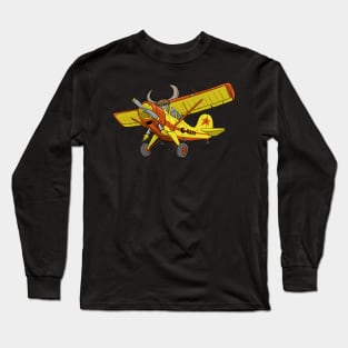 Yak Aircraft with a Yak Cartoon Long Sleeve T-Shirt